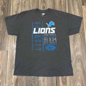 NFL Team Apparel Detroit Lions Shirt Men’s XL Gray Graphic Tee Football